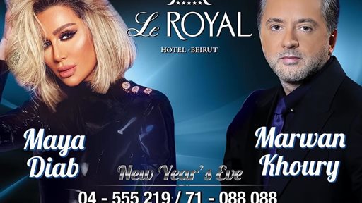 Marwan Khoury and Maya Diab in Le Royal Hotel on New Year's Eve 2019