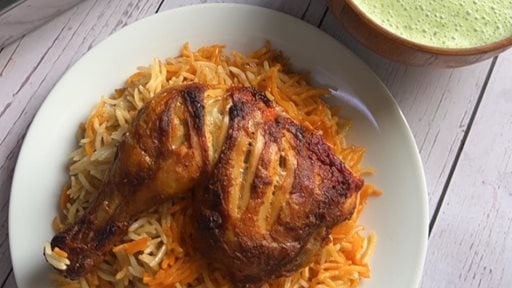 مقادير وطريقة تحضير دجاج تندوري مع الرز في الفرن
