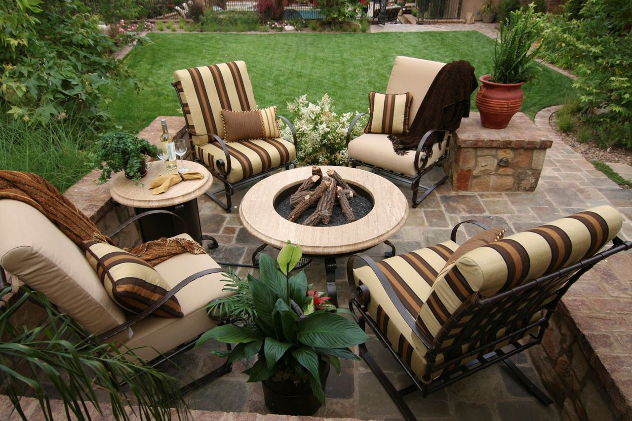 A variety of outdoor patio furniture for a hot upcoming summer