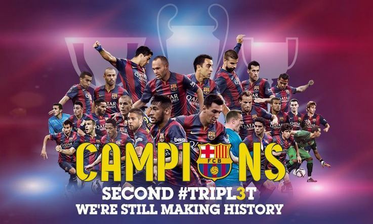 نحن الأبطال ومازلنا نصنع التاريخ - فريق برشلونة الاسباني