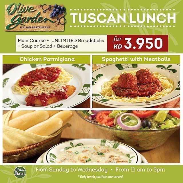 Olive Garden Tuscan Lunch offer details