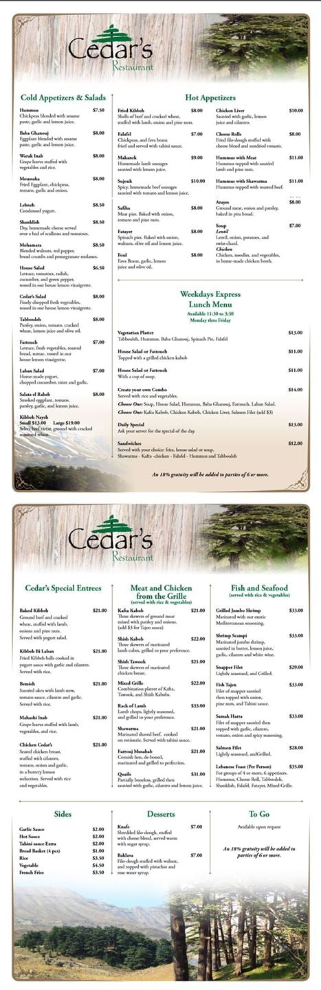 Cedar's ... Lebanese Restaurant in Orlando Florida
