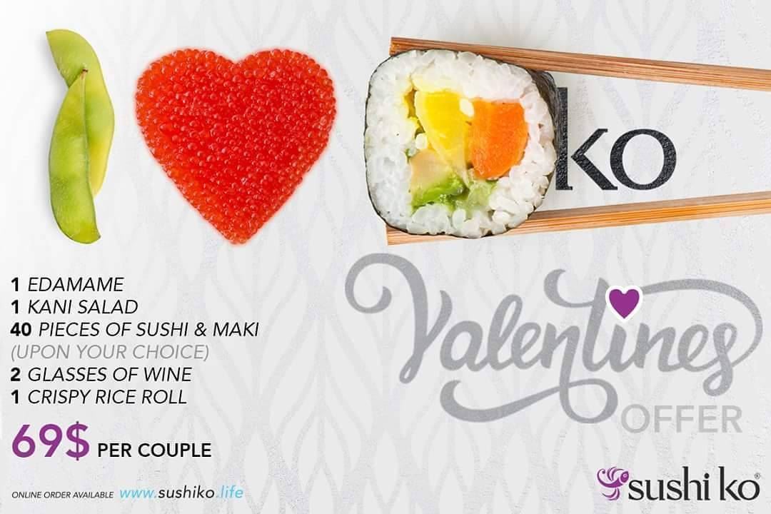 Sushi Ko Lebanon Valentines 2018 Offer