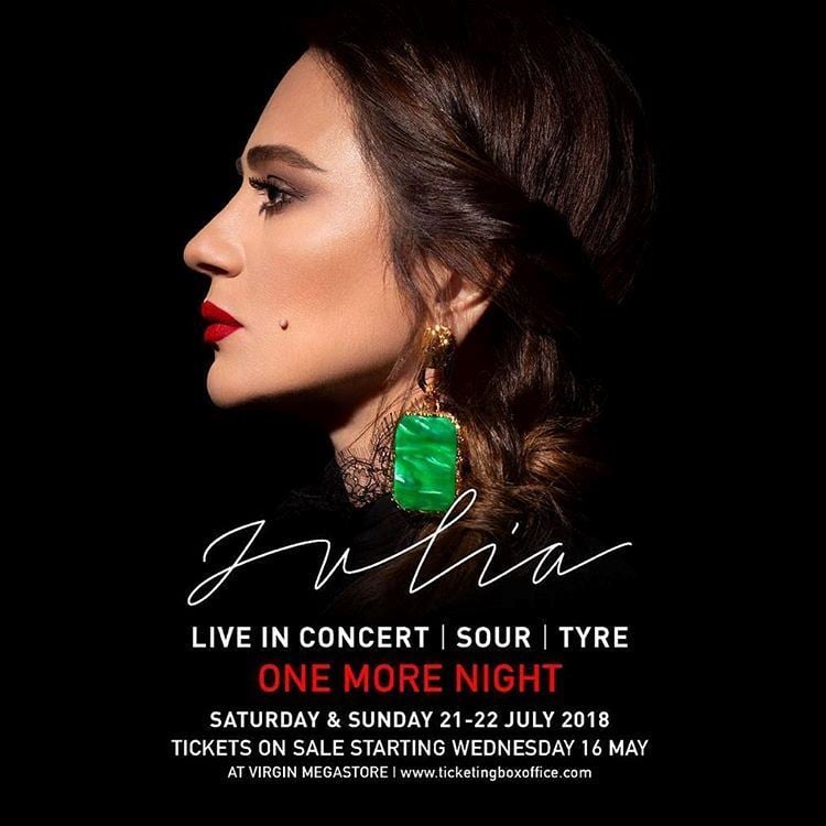 Julia Boutros Concert in Tyre on 21st and 22nd July 2018 