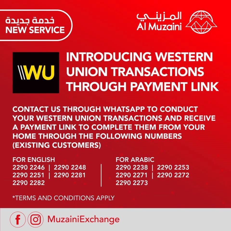 Al Muzaini introduces Western Union Service through Whats App