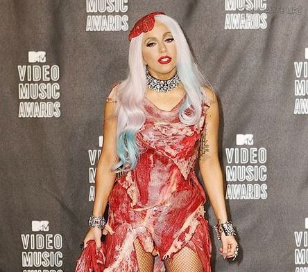 Lady Gagas meat dress @MTV Music Awards