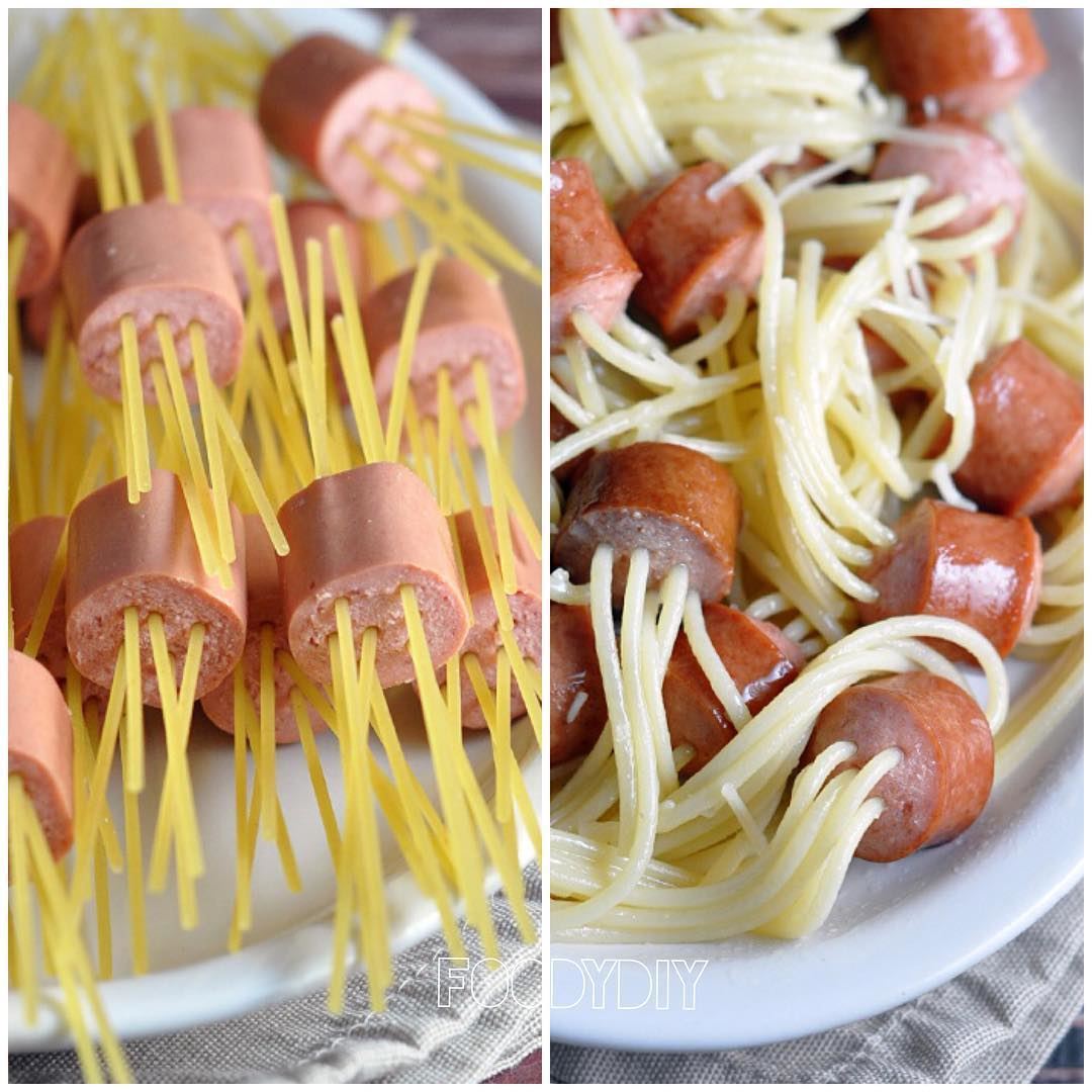 Great idea to combine Spaghetti and Sausage
