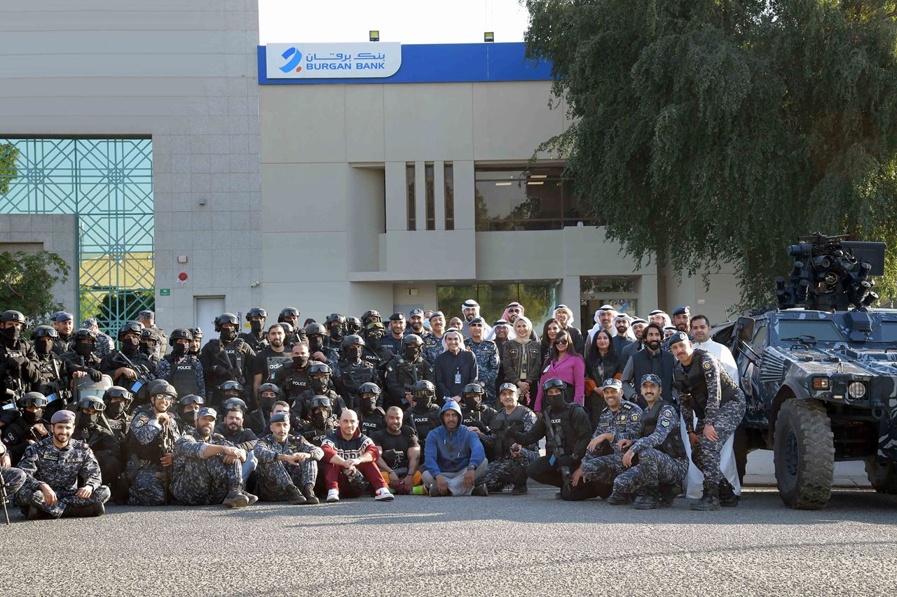 Burgan Bank team with MOI Special Forces Department team during the training 
