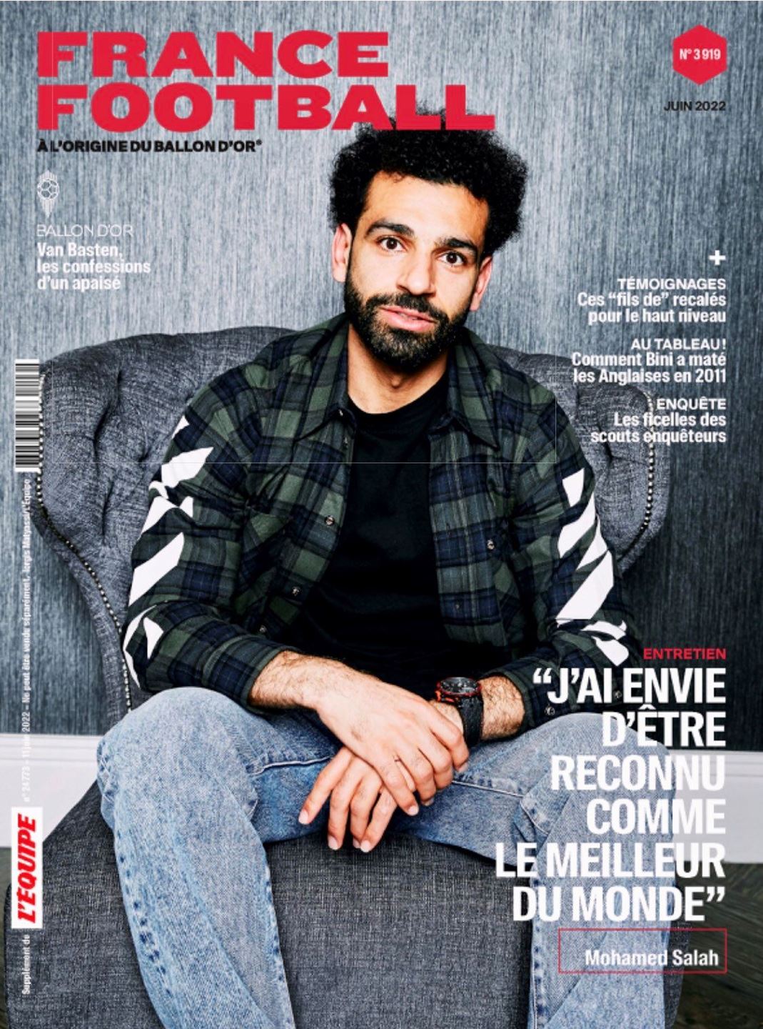 Mo Salah on the Cover of France Football Magazine