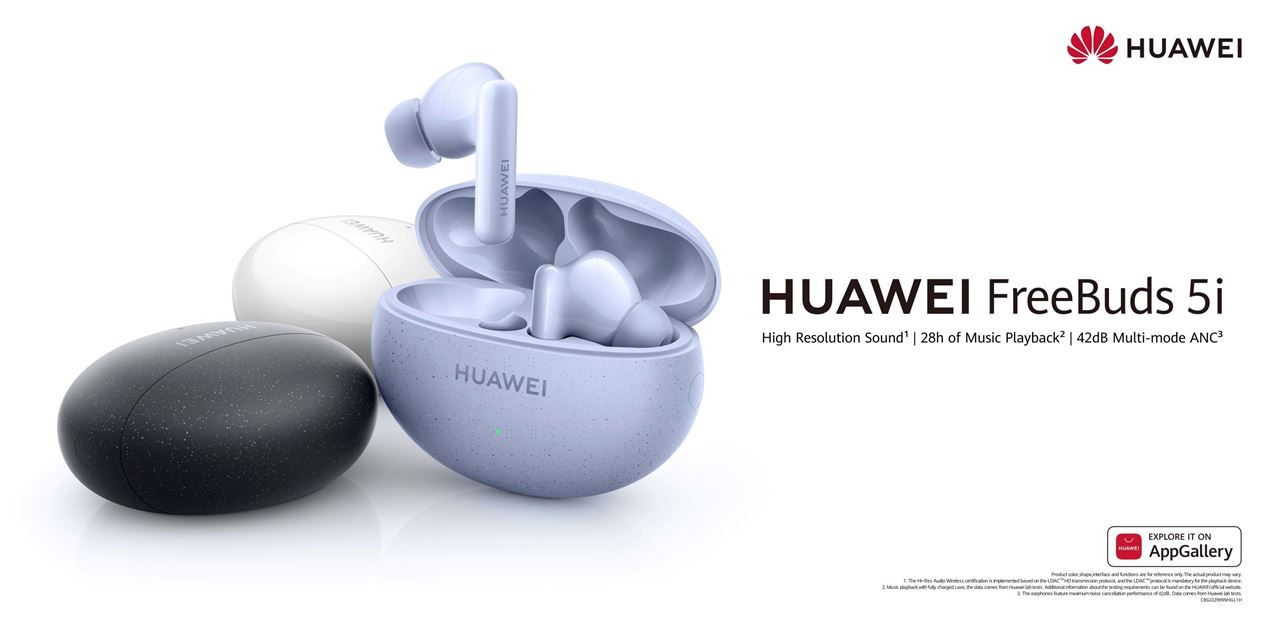 HUAWEI FreeBuds 5i delivers both high quality sound and Active Noise Cancellation
