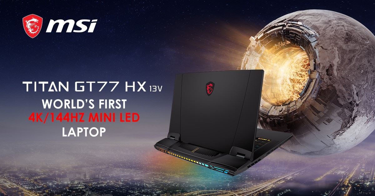 MSI Titan GT77 أول كمبيوتر محمول في العالم بشاشة LED Mini بدقة4K/144  هرتز