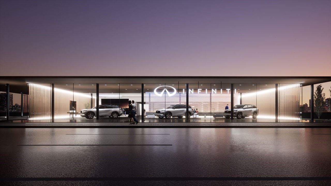 INFINITI’s new retail architecture blends a clean, minimalist exterior with an open, light-filled interior