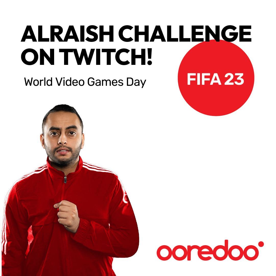 Ooredoo Kuwait Hosts Thrilling Live FIFA 23 Competition on Twitch in collaboration with Kuwait’s Team Champion, Abdullah Al Raish