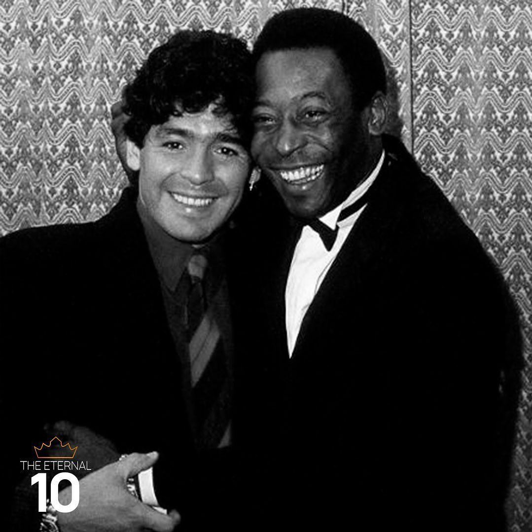Photo of Football Legends Pele and Maradona together