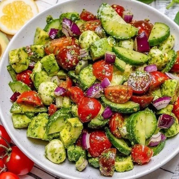 Italian Style Tomato and Avocado Chopped Salad Recipe