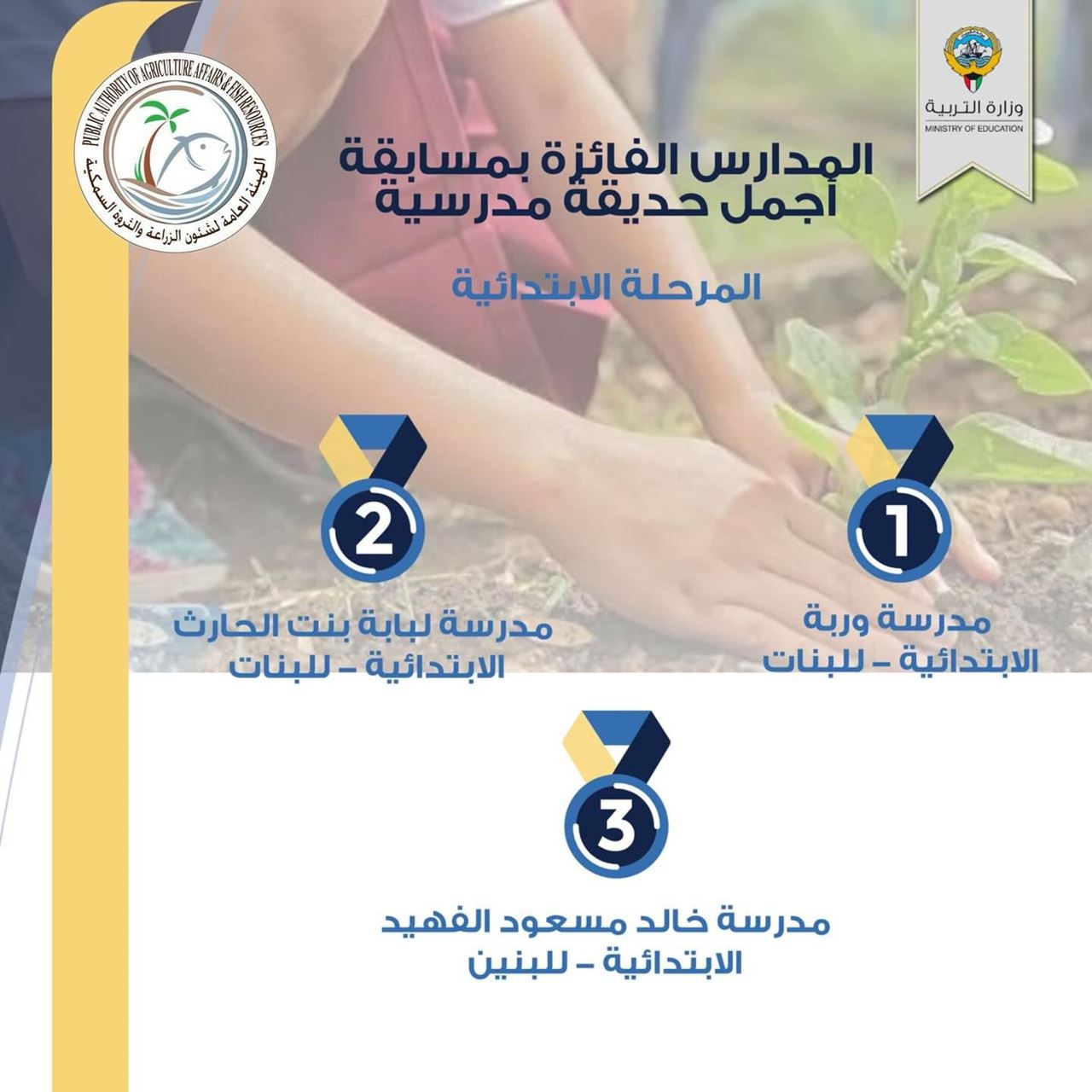 المدارس الفائزة بمسابقة "أجمل حديقة مدرسية" في الكويت